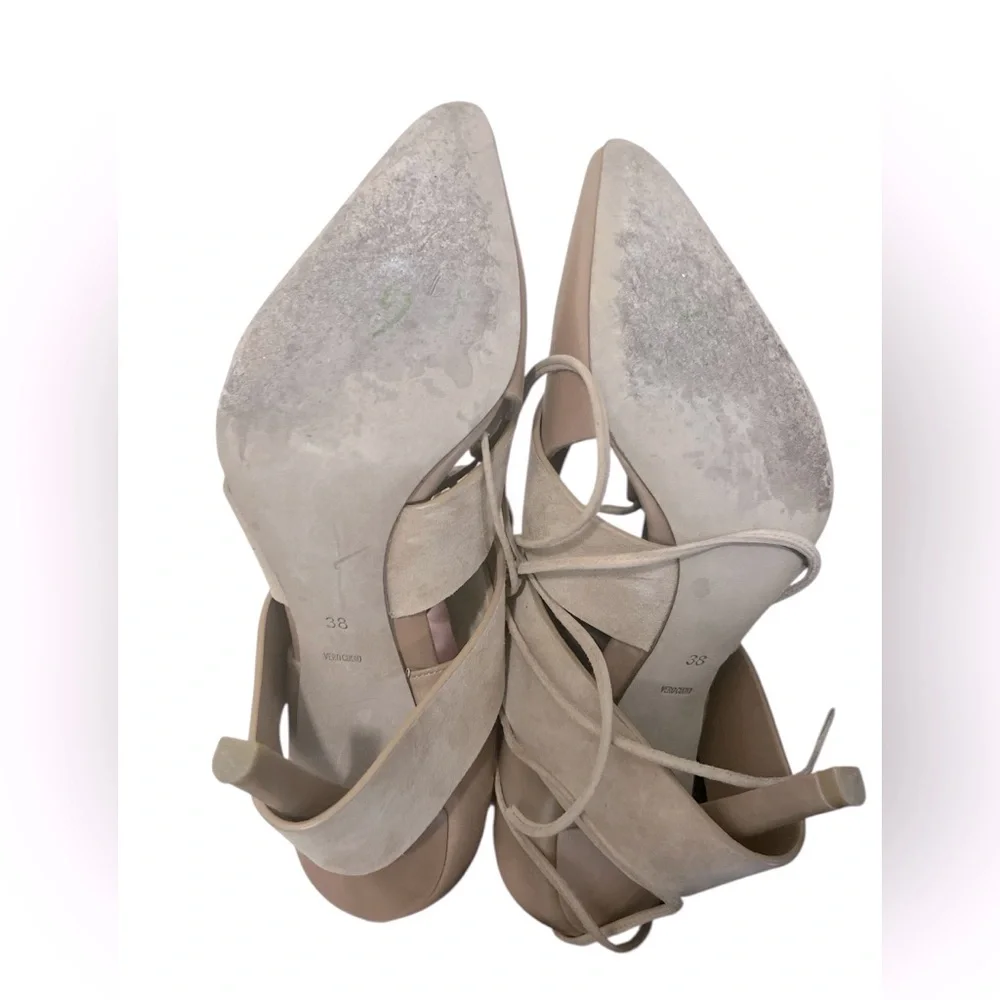 Alexander Wang Mila Lace Up Heeled Booties In Tan